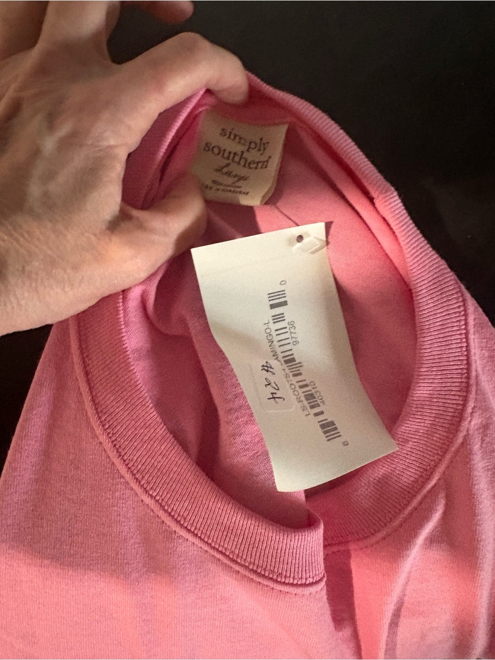 NWT Simply Southern Pink 'Blame It All On My Roots' Graphic Long Sleeve Sz Large - Picture 7 of 7